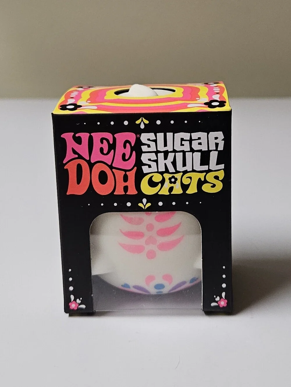 Schylling Needoh Sugar Skull Cat Glow In The Dark Nee Doh Squishy Toy Authentic